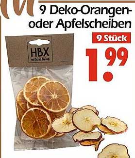 9 Deko-Orangen- oder Apfelscheiben