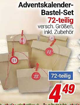 Adventskalender-Bastel-Set 72-teilig, verschieden Größen, inkl. Zubehör