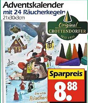 Adventskalender mit 24 Räucherkegeln