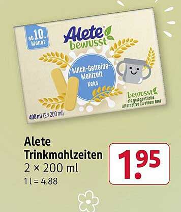 Alete Trinkmahlzeiten – Milch-Getreide-Mahlzeit Keks