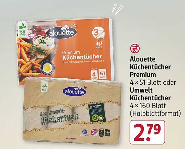 Alouette Küchentücher Premium oder Umwelt Küchentücher