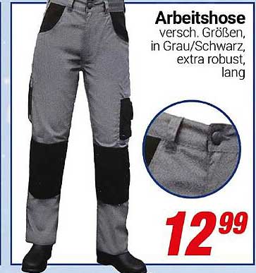 Arbeits hose versch. Größen, in Grau/Schwarz, extra robust, lang