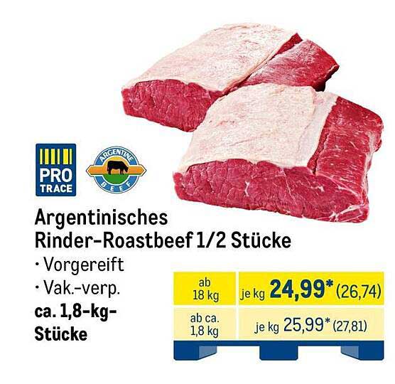 Argentinisches Rinder-Roastbeef 1/2 Stücke