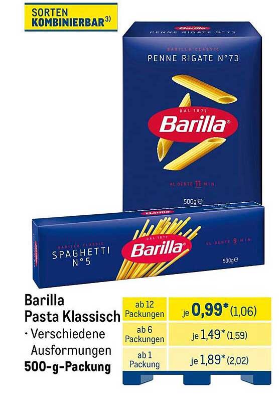 Barilla Pasta Klassisch - 500-g-Packung