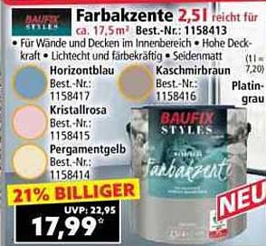 BAUFIX Farbakzente 2,5 l für Wände und Decken