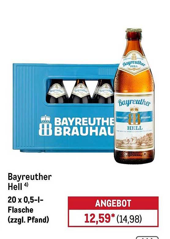 Bayreuther Hell 20 x 0,5-l-Flasche (zzgl. Pfand)