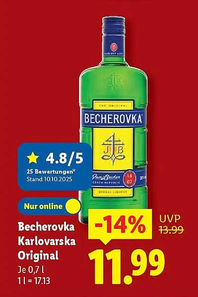 Becherovka Karlovarska Original - Je 0,7 l