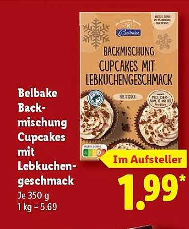 Belbake Backmischung Cupcakes mit Lebkuchengeschmack
