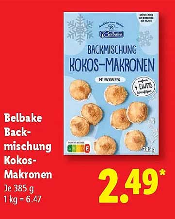 Belbake Backmischung Kokos-Makronen 385 g