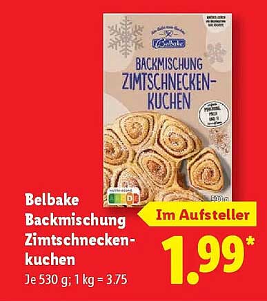 Belbake Backmischung Zimtschnecken-Kuchen