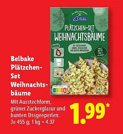 Belbake Plätzchen-Set Weihnachtsbäume