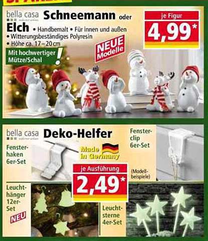 bella casa Schneemann oder Elch - Handbemalt für innen und außen