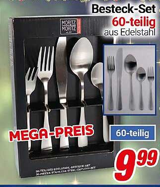 Besteck-Set 60-teilig aus Edelstahl