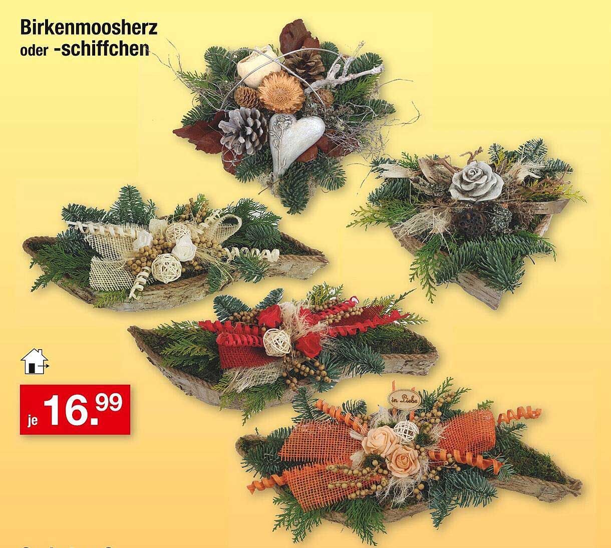 Birkenmoosherz oder -schiffchen