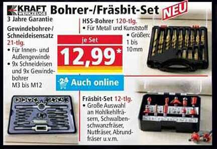 Bohrer-/Fräsbits-Set 120-tlg. - Neu im Norma-Prospekt