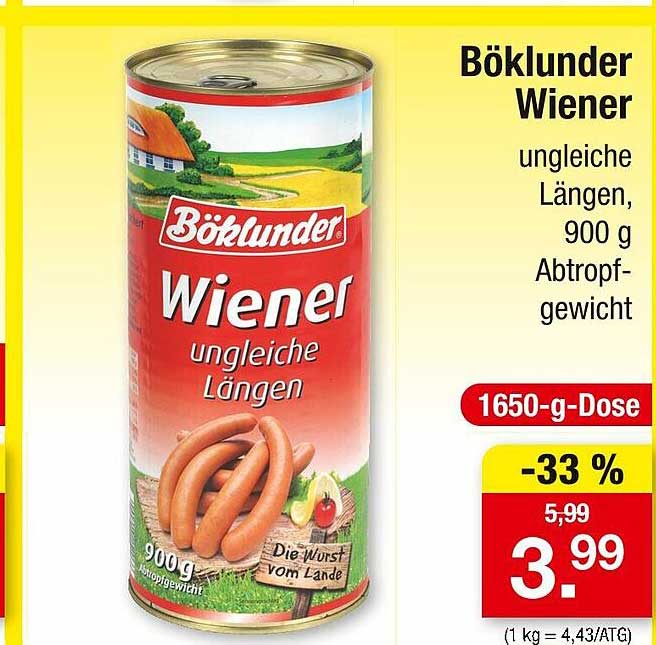 Böklander Wiener unerwartete Längen, 900 g Abtropfgewicht