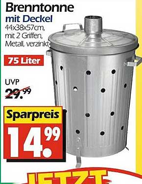 Brenntonner mit Deckel 75 Liter, UVP 29,99 € - jetzt nur 14,99 €