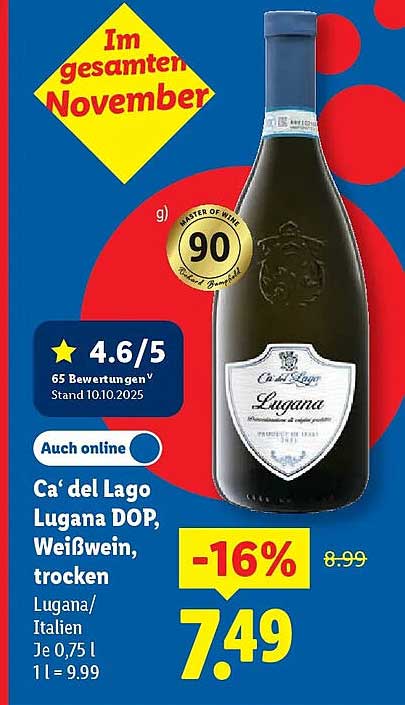Ca' del Lago Lugana DOP, Weißwein, trocken