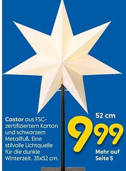 Castor - stilvolle Lichtquelle für die dunkle Winterzeit