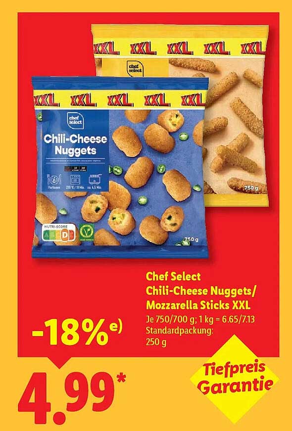 Chef Select Chili-Cheese Nuggets/Mozzarella Sticks XXL