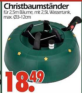 Christbaumständer für 2,5m Bäume, mit 2,5L Wassertank, max. Ø 12cm