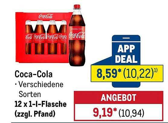 Coca-Cola 12 x 1-Liter-Flasche – Verschiedene Sorten