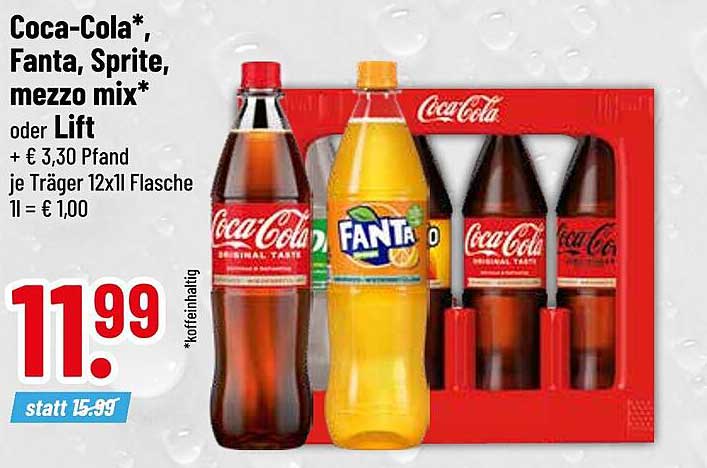 Coca-Cola*, Fanta, Sprite, Mezzo Mix - 12x1,5l Träger
