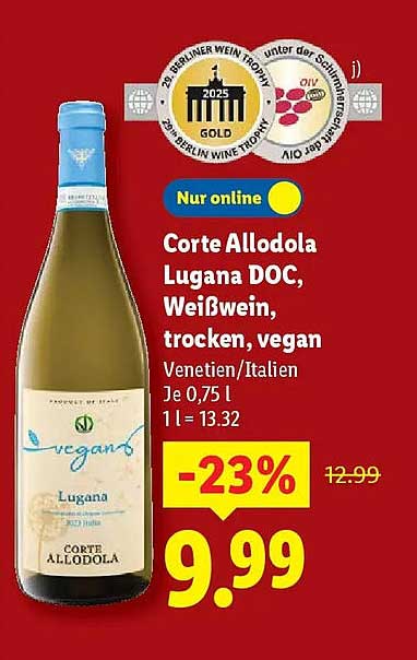 Corte Allodola Lugana DOC, Weißwein, trocken, vegan