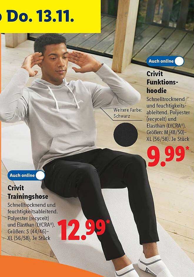 Crivit Funktions-hoodie und Crivit Trainingshose