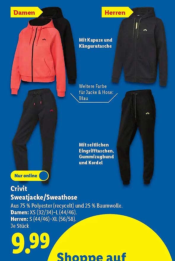 Crivit Sweatjacke/Sweathose