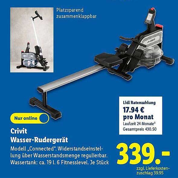 Crivit Wasser-Rudergerät - Modell "Connected"