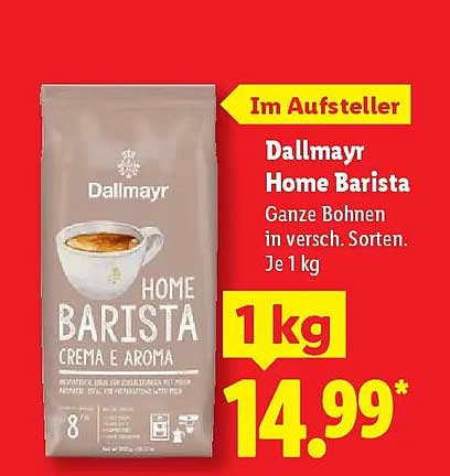 Dallmayr Home Barista Ganze Bohnen 1 kg