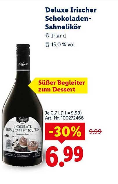 Deluxe Irischer Schokoladen-Sahnelikör