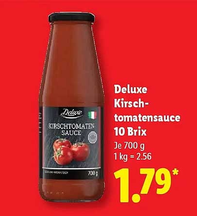 Deluxe Kirschtomaten Sauce 10 Brix