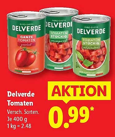 Delverde Tomaten - unterschiedliche Sorten, je 400 g