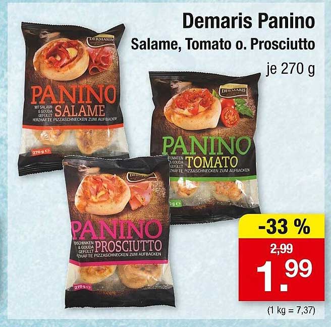 Demaris Panino Salame, Tomate oder Prosciutto 270 g
