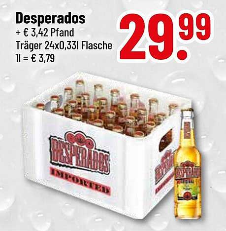 Desperados Bier - Kasten mit 24 Flaschen à 0,33 l zum Sonderpreis