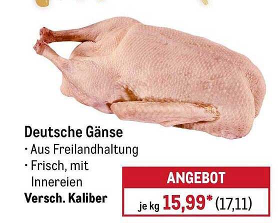 Deutsche Gänse - Aus Freilandhaltung, frisch, mit Innereien, Versch. Kaliber