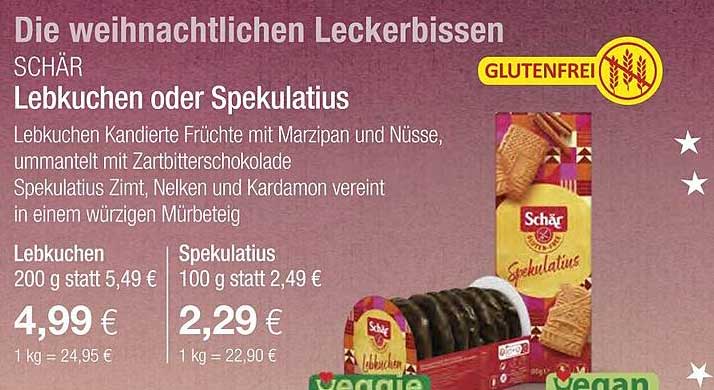 Die weihnachtlichen Leckerbissen: SCHÄR Lebkuchen oder Spekulatius