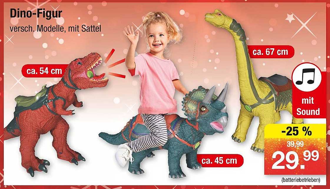 Dino-Figur - verschiedene Modelle mit Sattel