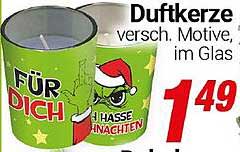 Duftkerze verschieden Motive, im Glas