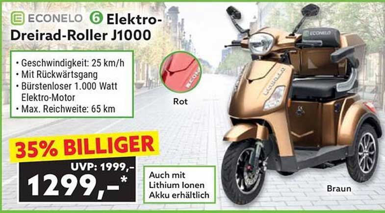 ECONELO Elektro-Dreirad-Roller J1000