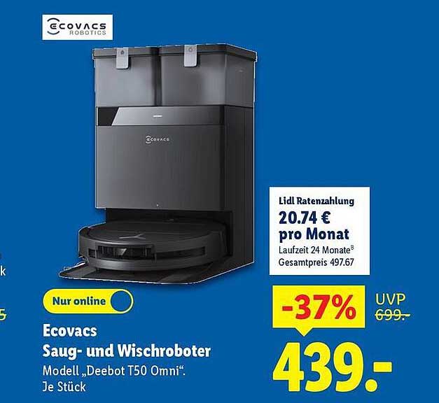 Ecovacs Saug- und Wischroboter Modell „Deebot T50 Omni“