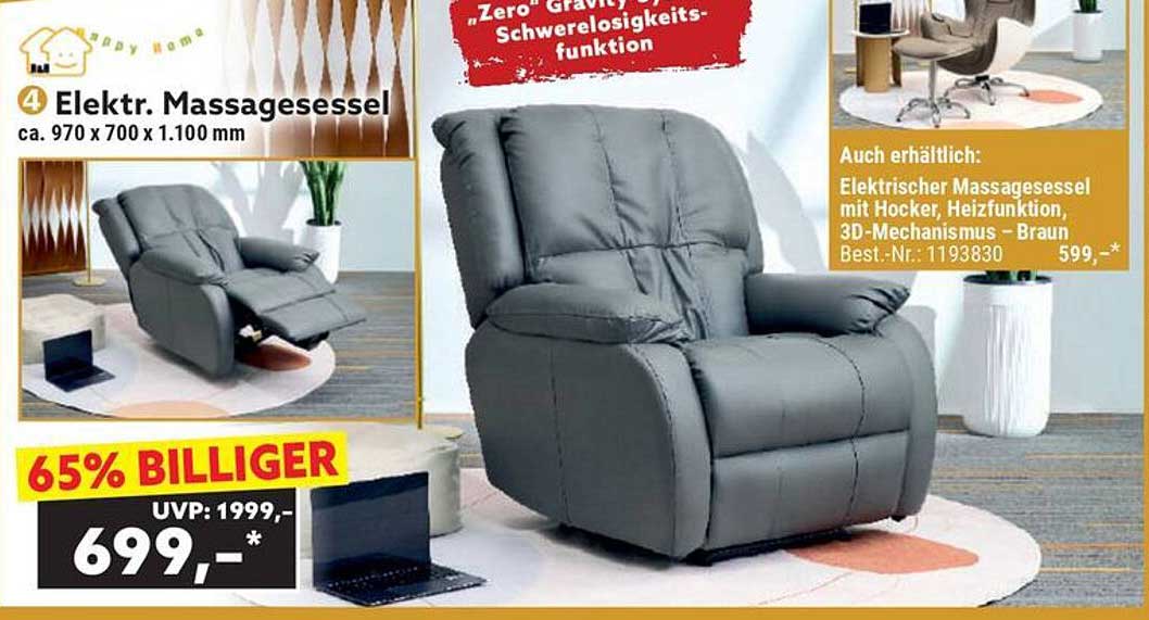 Elektrischer Massagesessel mit Zero Gravity-Funktion