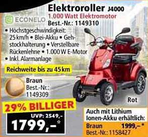 Elektroroller J4000 - 1.000 Watt Elektromotor
