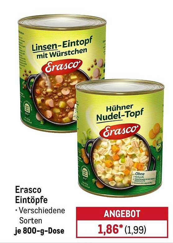Erasco Eintöpfe – Verschiedene Sorten, je 800-g-Dose