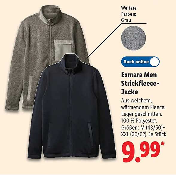 Esmara Men Strickfleece-Jacke