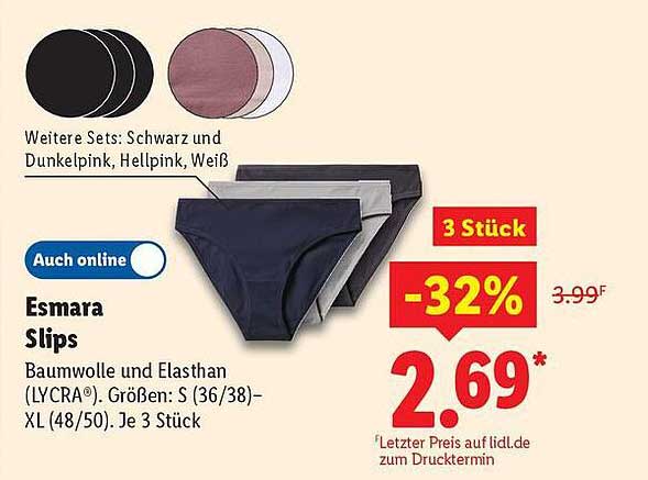 Esmara Slips - 3 Stück für nur 2,69 €