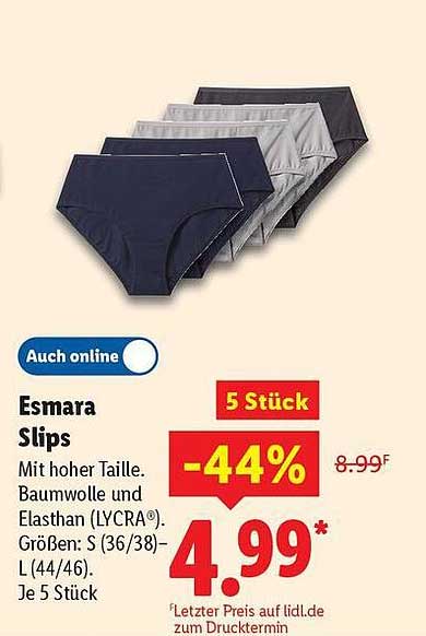 Esmara Slips - 5 Stück zu einem unschlagbaren Preis