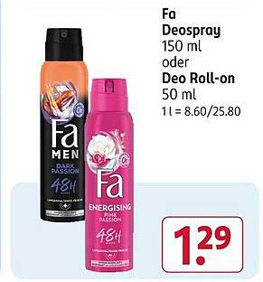 Fa Deospray 150 ml oder Deo Roll-on 50 ml - nur 1,29€
